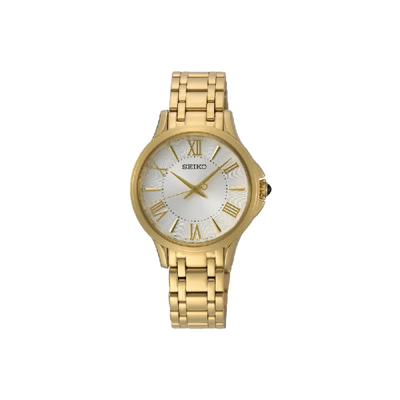 Seiko Ladies Gold Tone Stainless-Steel Watch Model SRZ528P1