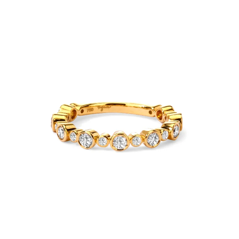 engagement rings for modern brides -Classic Round Bezel Diamond Band