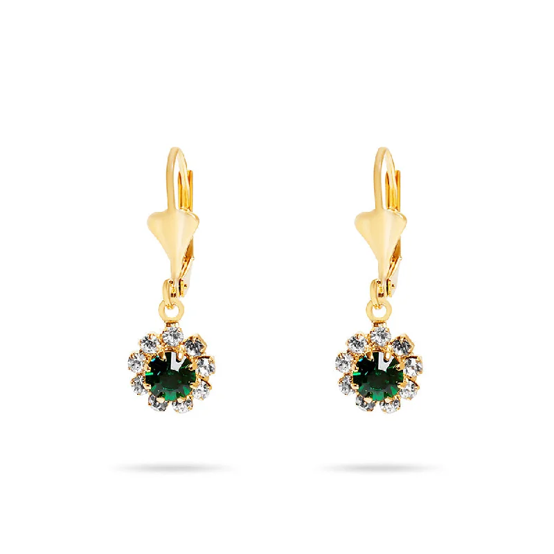 crystal drop earrings for women -THE DEIS EMERALD EARRINGS