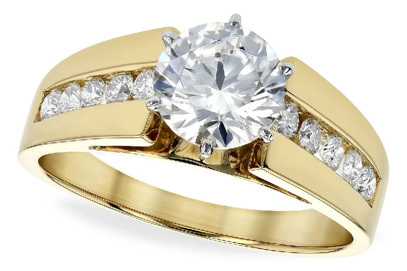 radiant-cut engagement rings for women -Channel Set Wide Diamond Engagement Mounting