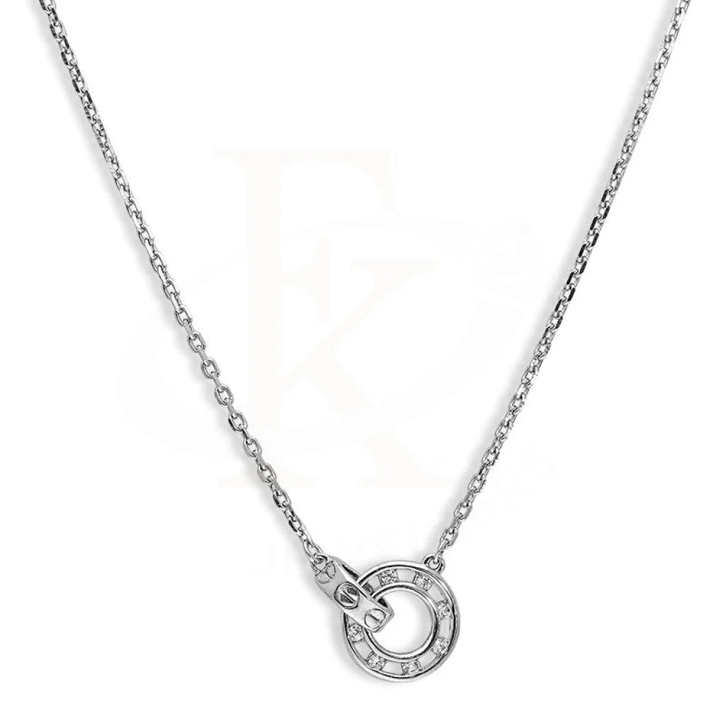 layered necklaces for women -Sterling Silver 925 Rings Necklace - FKJNKLSL2587