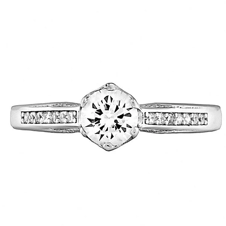 vintage-inspired engagement rings for women -Lilly: 0.96ct Brilliant-cut Ice on Fire CZ Silver Engagement Promise Ring