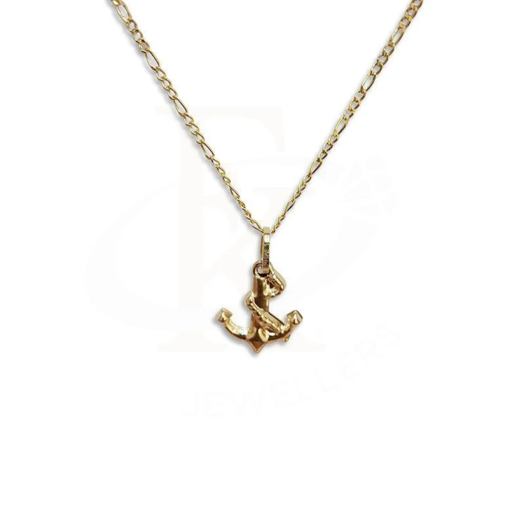 bold necklaces for women -Gold Necklace (Chain with Anchor Pendant) 18KT - FKJNKL1210