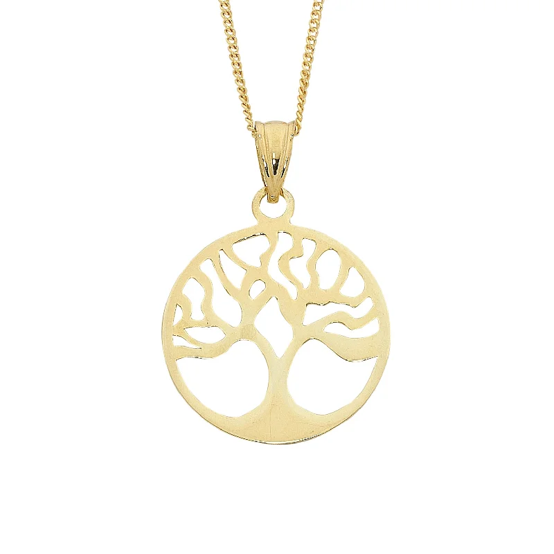 matching necklace and bracelet sets for women -9ct Yellow Gold Silver Infused Tree Of Life Necklace 45cm