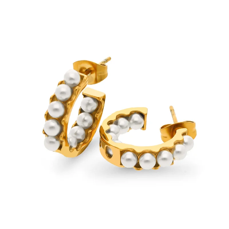 cubic zirconia earrings for women -Pearl earring gold