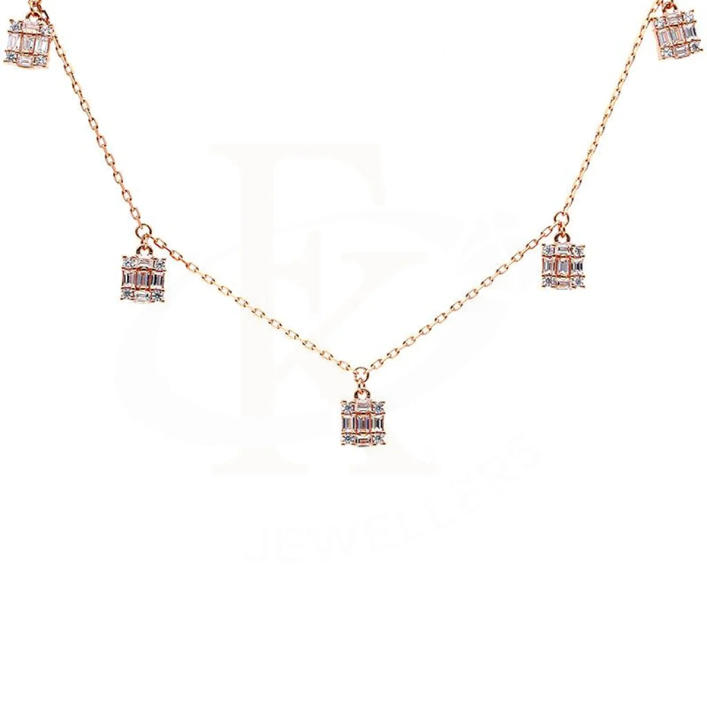 luxury diamond necklaces for women -Sterling Silver 925 Rose Gold Plated Necklace - FKJNKLSL2900