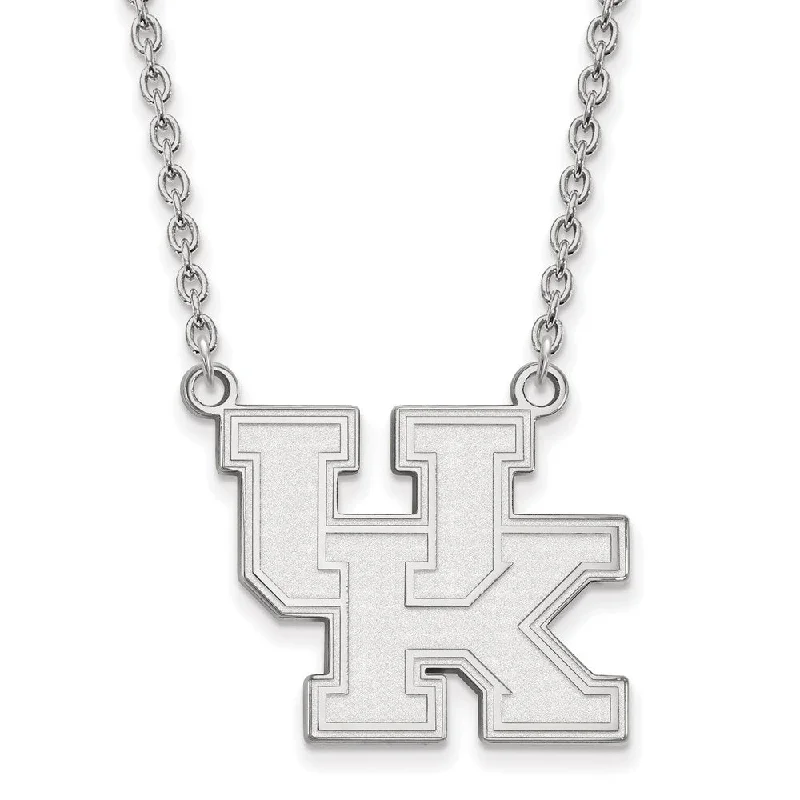 diamond necklaces for women -14k White Gold U of Kentucky Large 'UK' Pendant Necklace