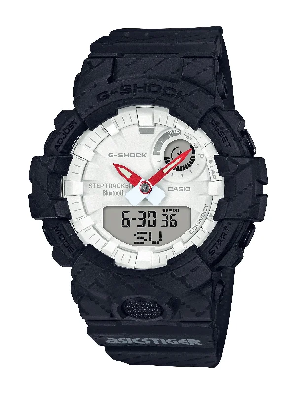 CASIO G SHOCK ASICTIGER COLLABORATION MODEL WHITE FACE BLACK BAND GBA800AT-1ADR