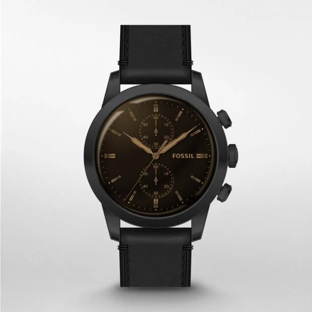 Fossil Townsman Chronograph Multidial Watch with Black Leather Band FS5585