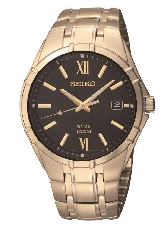 Seiko Men' Solar Gold Watch