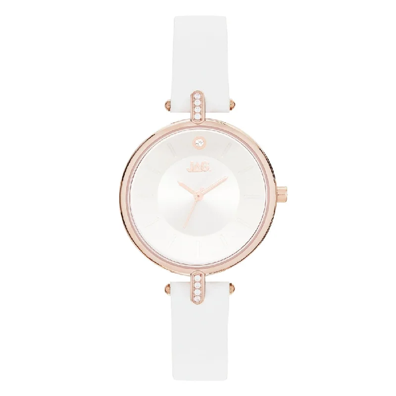 Jag Ladies White Leather Watch Model J2232