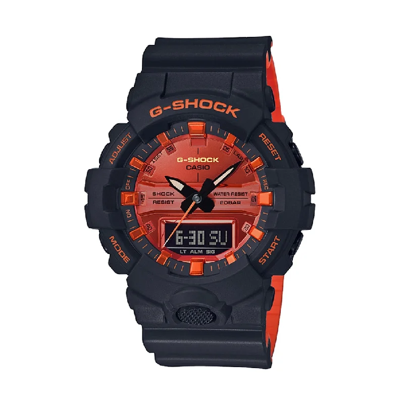 Casio G Shock Analog-Digital Orange Face Watch GA-800BR-1ADR