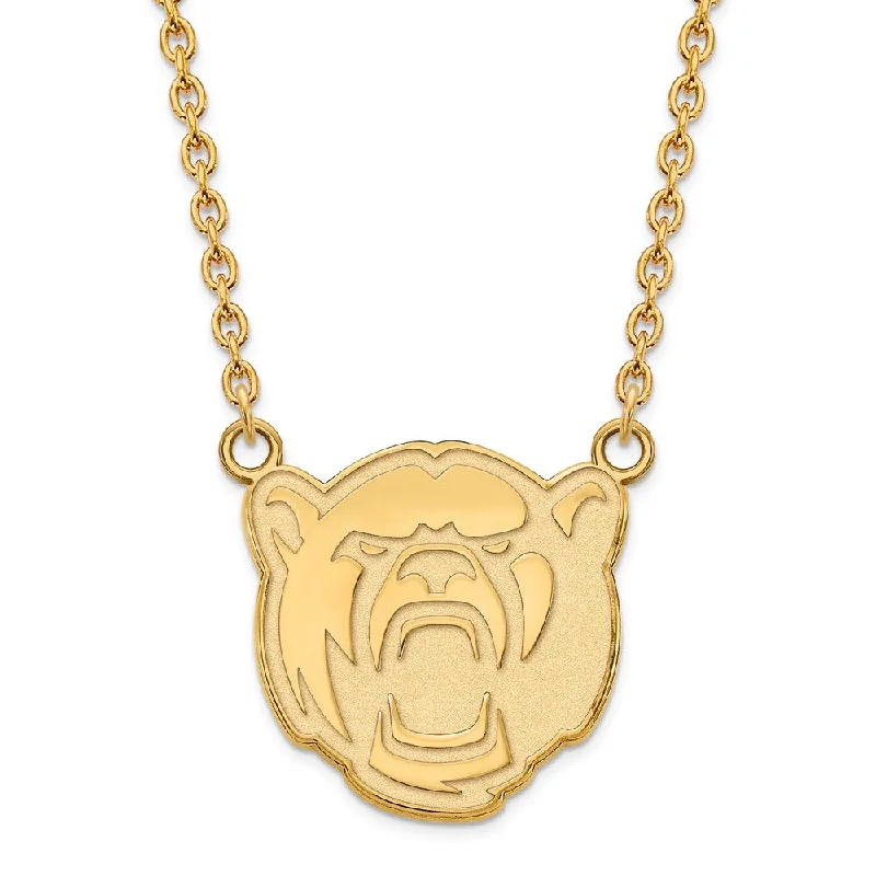 trendy choker necklaces for women -10k Yellow Gold Baylor U Large Pendant Necklace