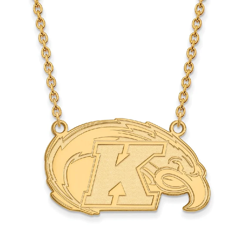 necklace and earring sets for women -10k Yellow Gold Kent State Large Pendant Necklace