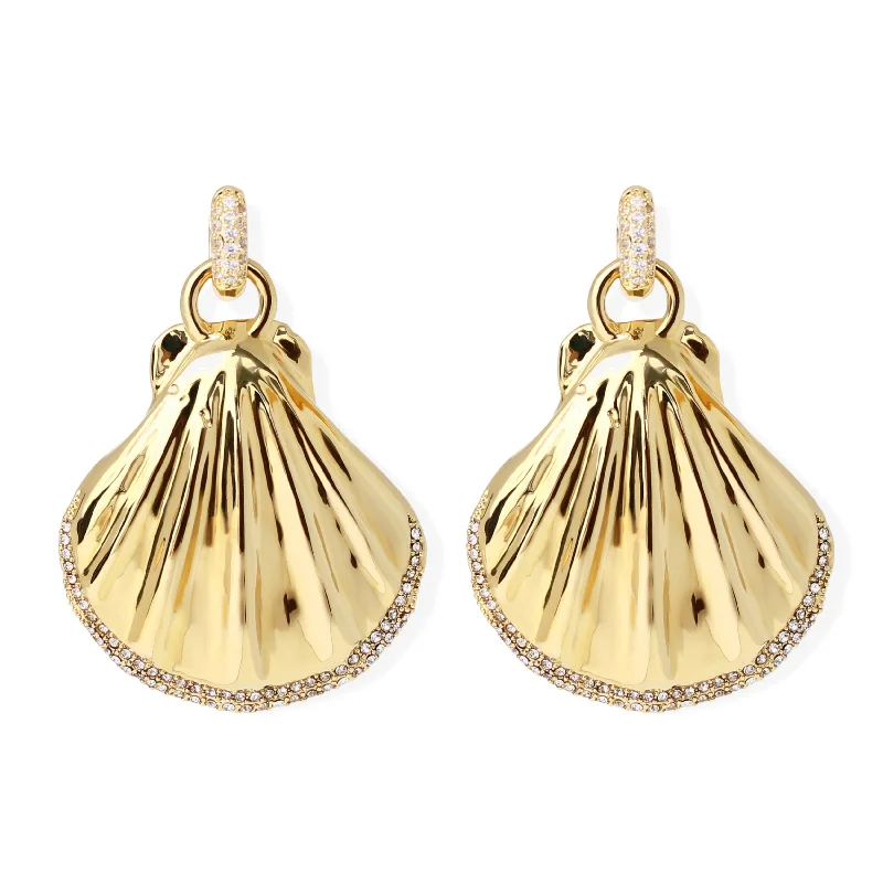 round drop earrings for women -GILA Earrings - Gold