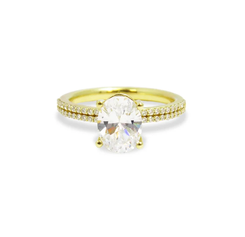 luxury engagement rings for women -Yellow Gold and Diamond Engagement Band