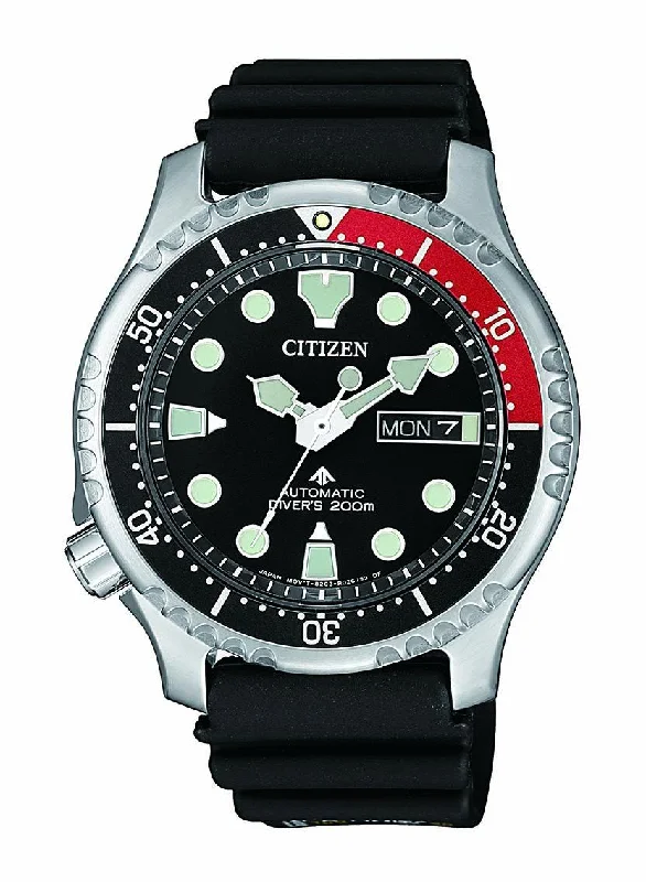 CITIZEN PROMASTER AUTOMATIC DIVERS 200M BLACK FACE BLACK BAND