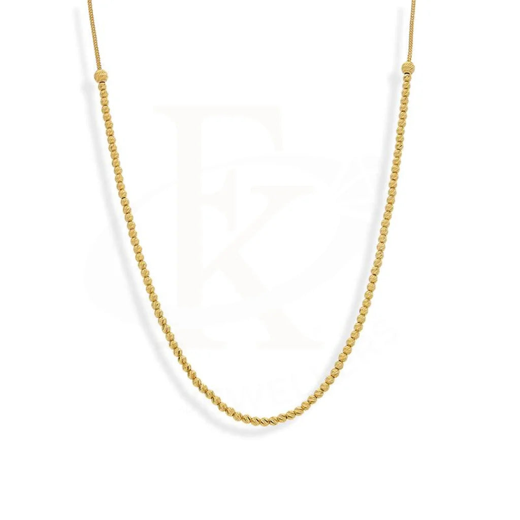 minimalist gold necklaces for women -Gold Beads Necklace 21KT - FKJNKL21K2238