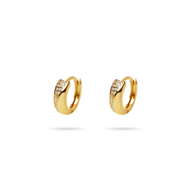 radiant earrings for women -THE TOUCH OF STONE HUGGIE HOOP EARRINGS