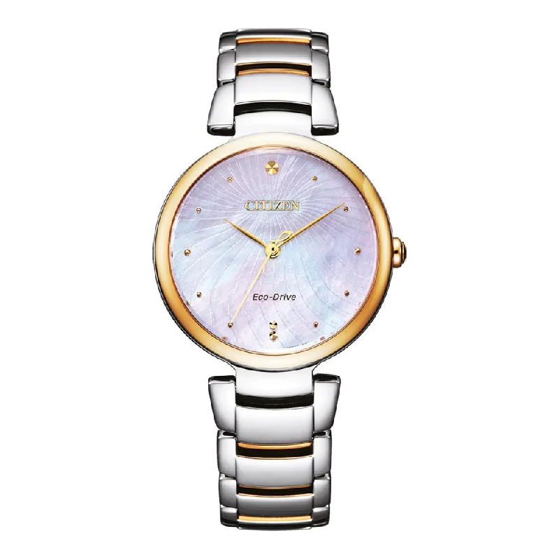 Citizen EcoDrive Women Swarovski TwoTone Watch EM0854-89Y