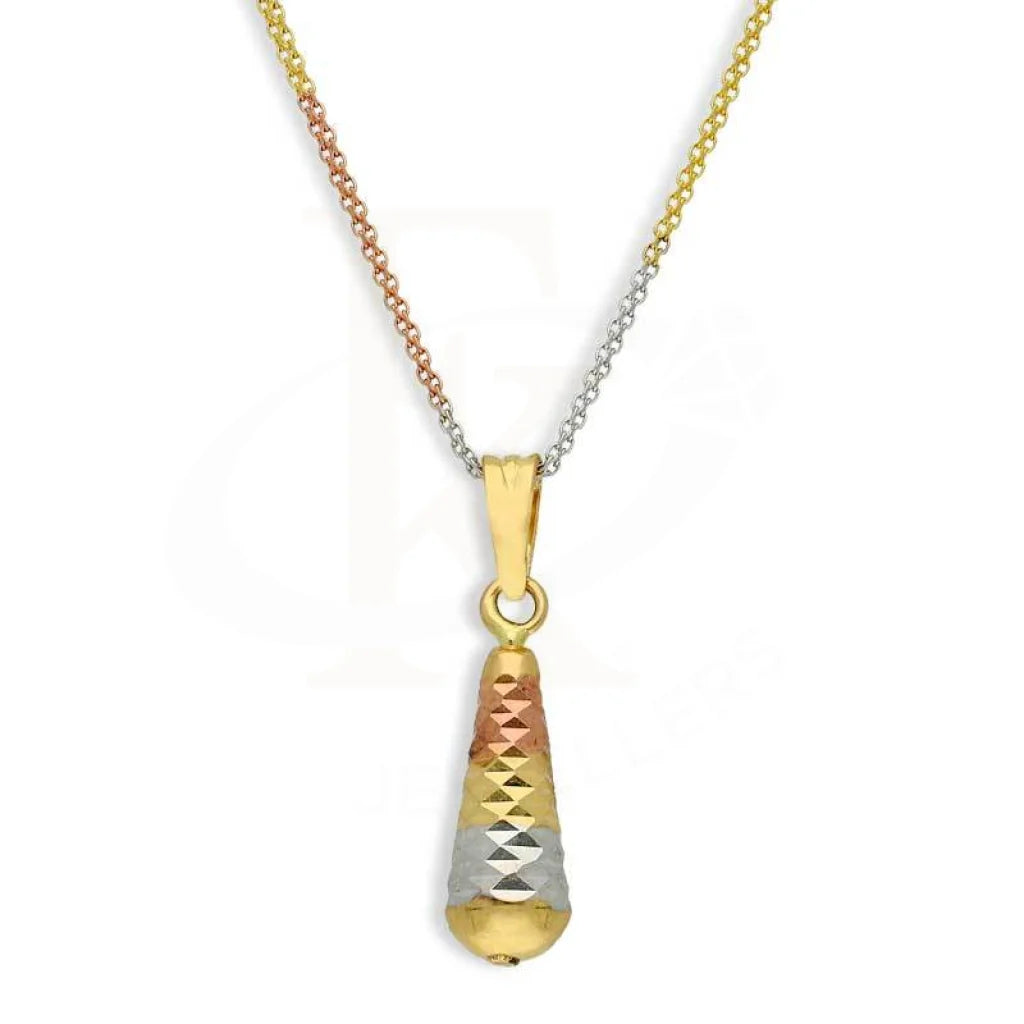 antique-style necklaces for women -Gold Tri Tone Necklace (Chain with Pendant) 18KT - FKJNKL18K2815