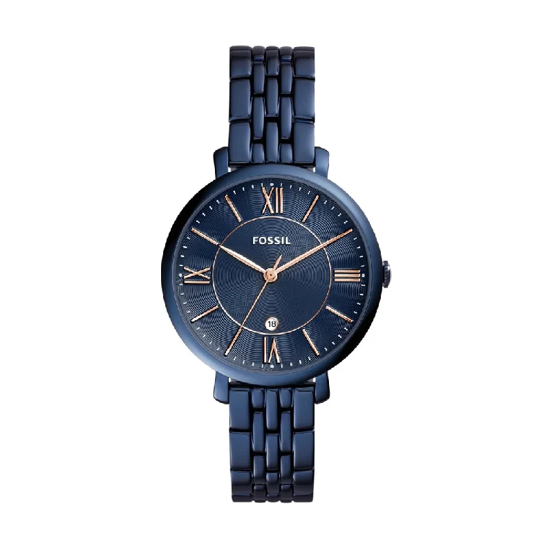 Fossil Ladies Jacqueline Blue Face Band Model ES4094