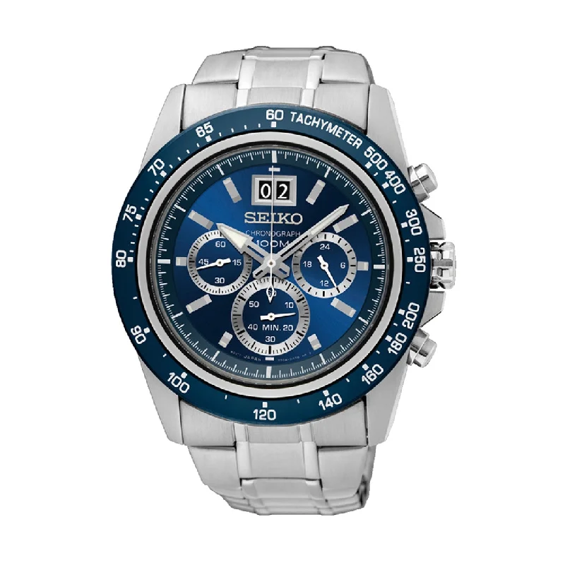 Seiko Men's Blue Face Chronograph Watch Model SPC235P