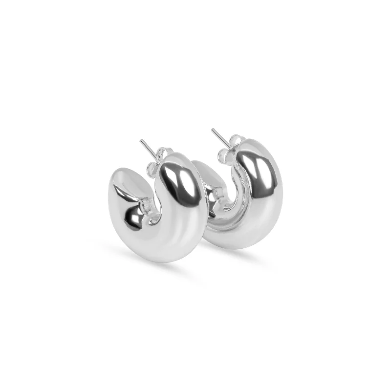 gemstone drop earrings for women -THE SILVER HAILEY HOOPS