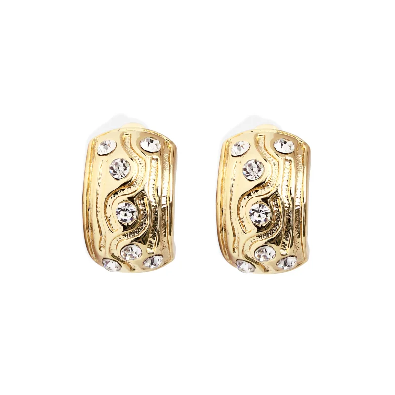 diamond drop earrings for women -NELLIE Earrings - Gold and Crystal