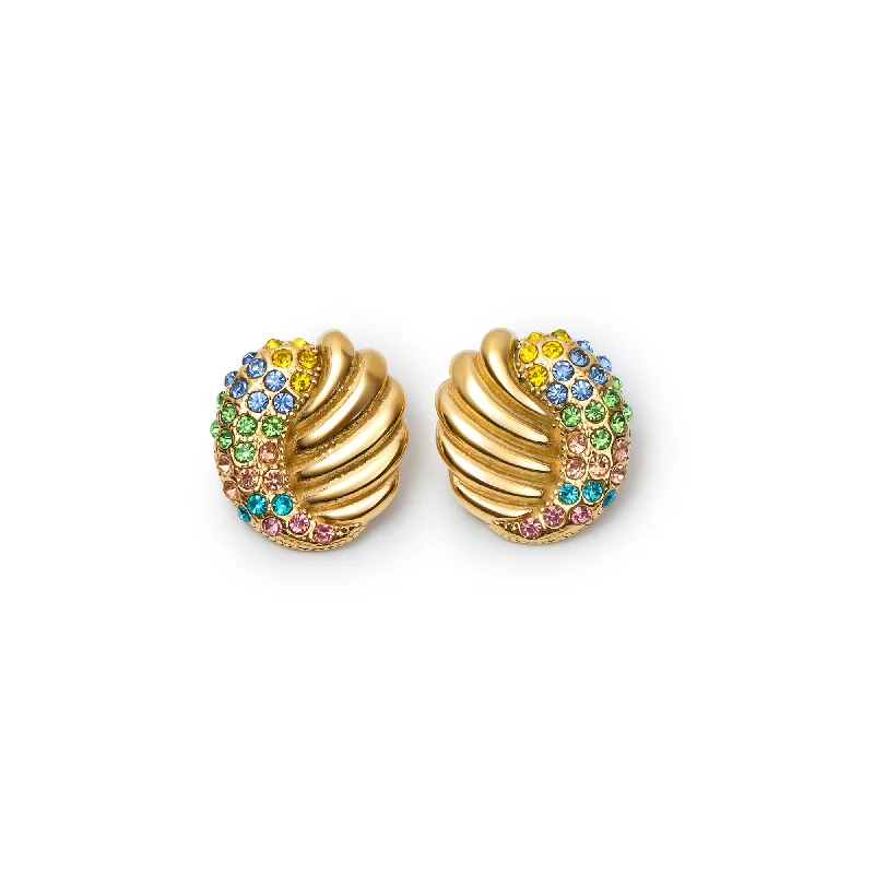 modern earrings for brides -THE MULTICOLOR SEASHELL EARRING