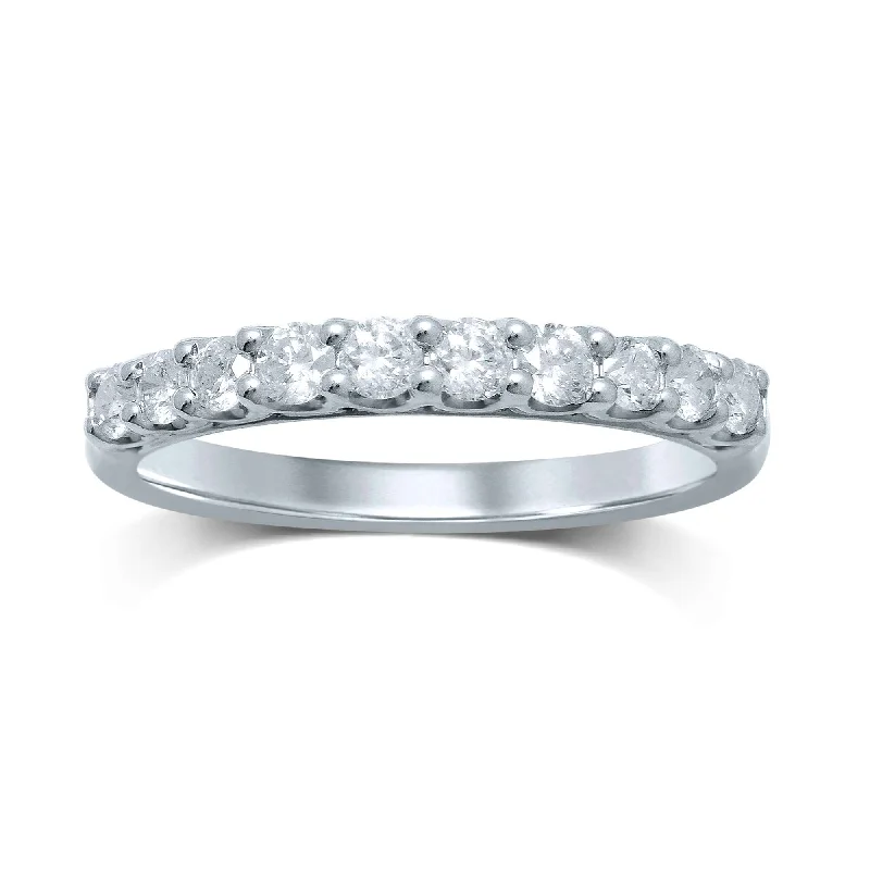 engraved necklaces for women -9ct White Gold 0.50ct Diamond Eternity Ring