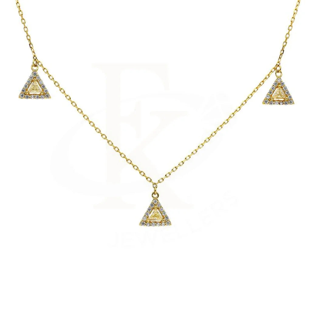 long gold necklaces for women -Sterling Silver 925 Gold Plated Solitaires Necklace - FKJNKLSL2905