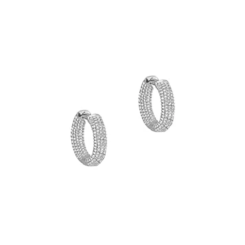 minimalist earrings for women -THE ICED RAVELLO HOOP EARRINGS