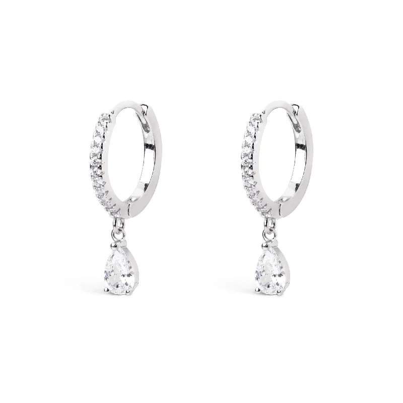 personalized earrings for women -Fara Spark Silver Earrings