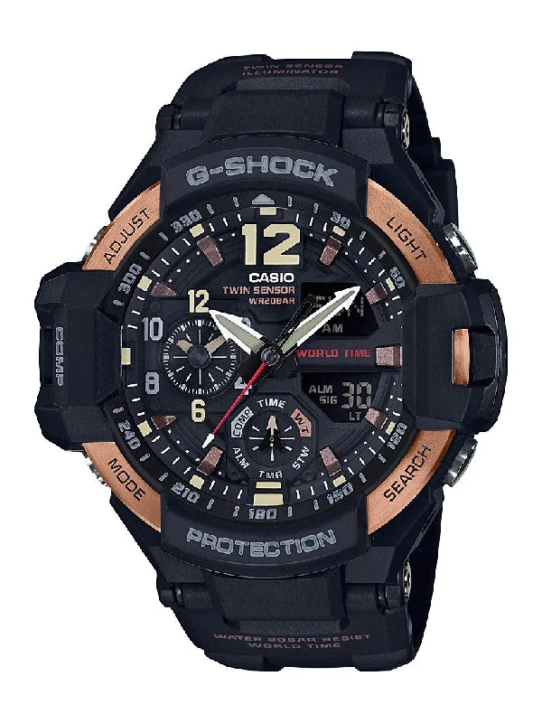 Casio G-Shock Gravity Master Black & Brown Watch GA1100RG-1A