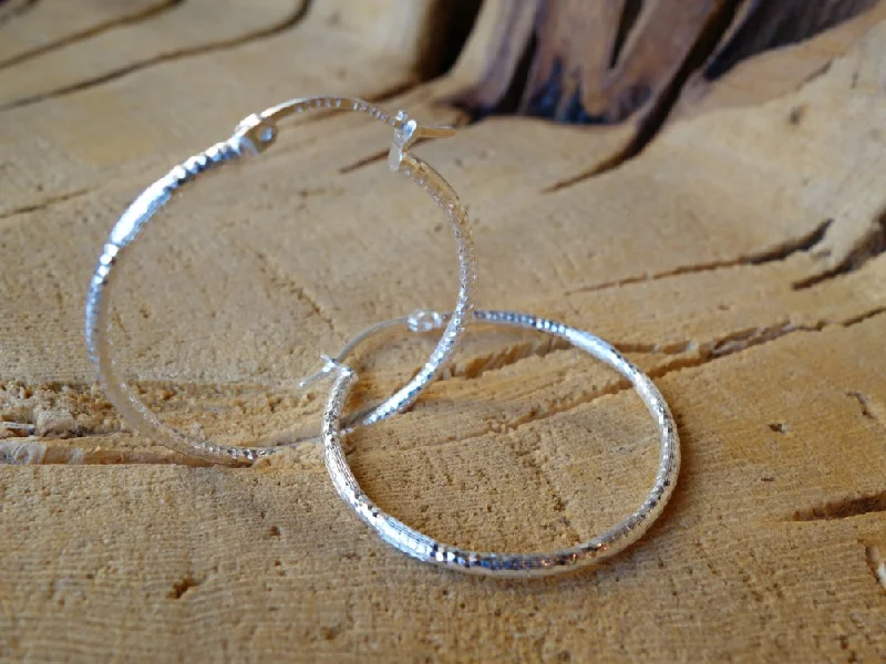 custom earrings for women -33mm Sterling Silver HOOP Earrings