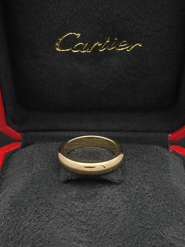 square engagement rings for women -Cartier 18K Yellow Gold 4mm Wide Wedding Band Ring US Size 5.75 Euro Size 51