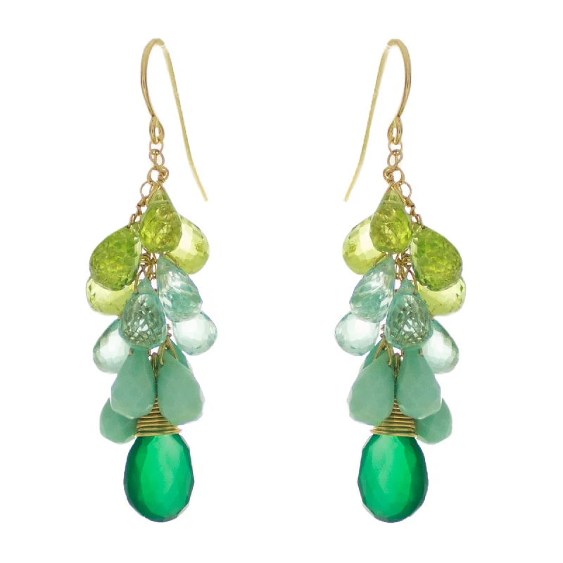 wedding earrings for women -Jungle Green Drop Earrings