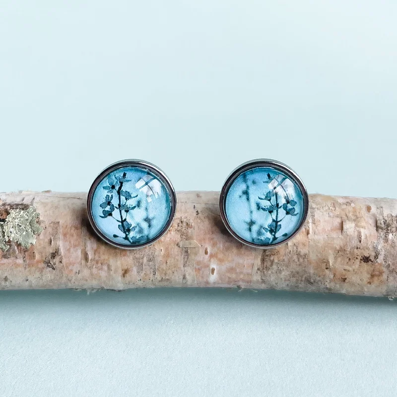 modern stud earrings for women -Blue Blossom - Stud Earrings