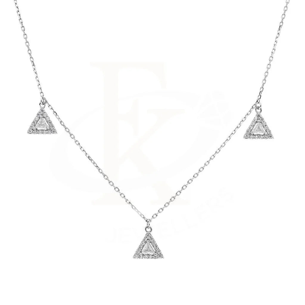 heart-shaped necklaces for women -Sterling Silver 925 Solitaires Necklace - FKJNKLSL2893