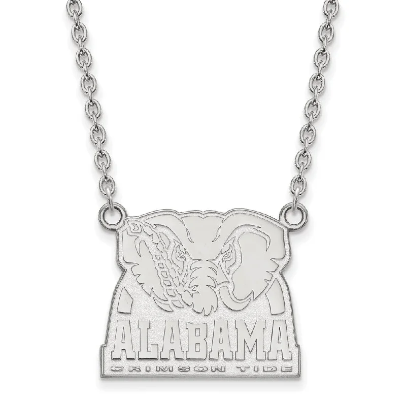 charm necklaces for women -10k White Gold U of Alabama Large Pendant Necklace