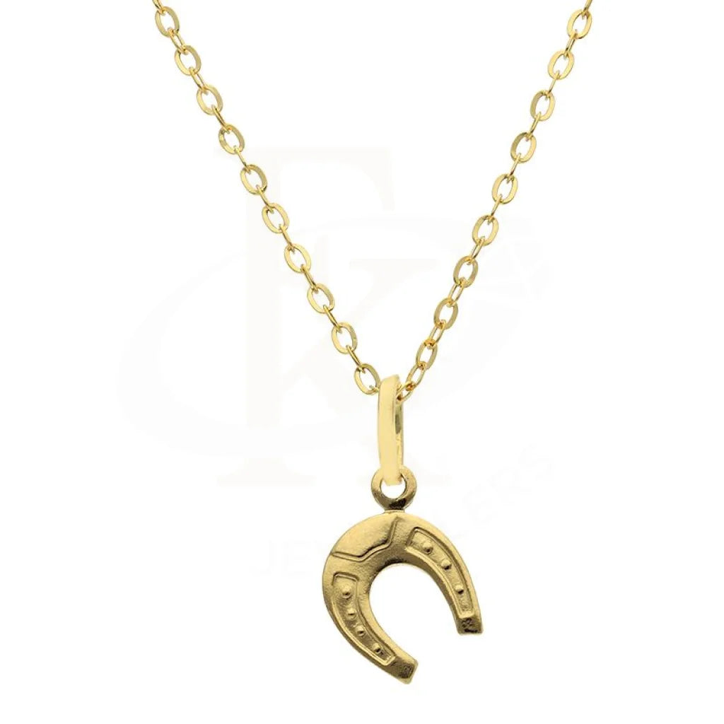 sparkling necklaces for women -Gold Necklace (Chain with Horseshoe Pendant) 18KT - FKJNKL18K2519