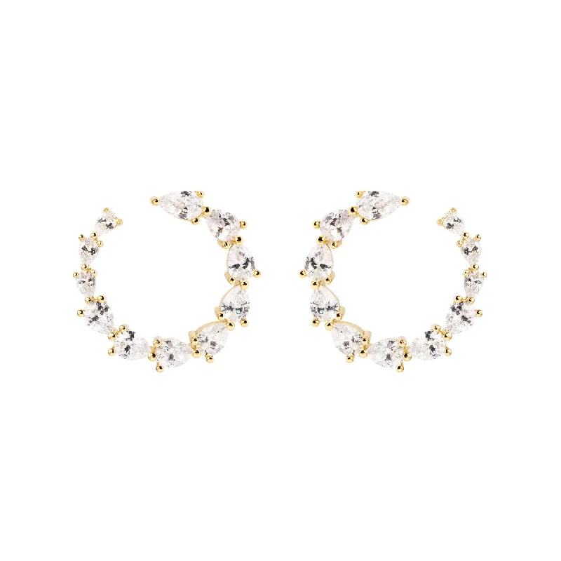 statement drop earrings for women -Borealis Gold Earrings