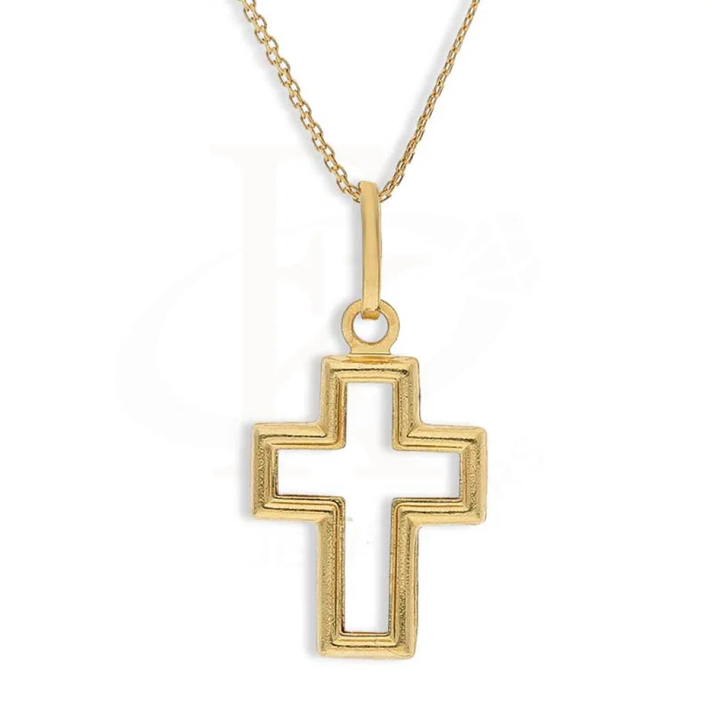 fashion pendant necklaces for women -Gold Necklace (Chain with Cross Pendant) 18KT - FKJNKL18K2349