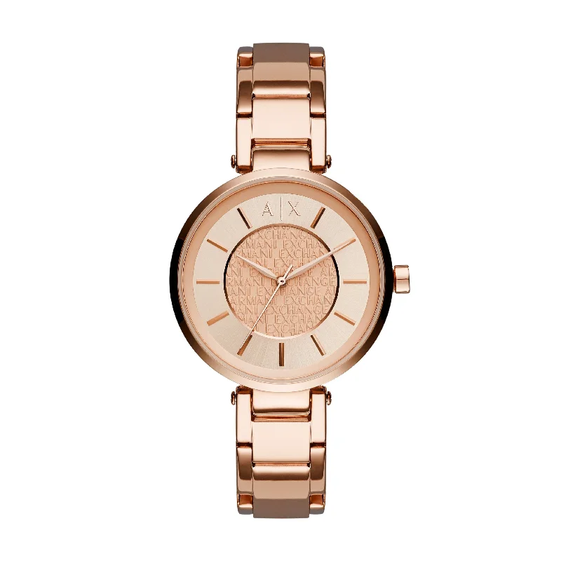 ARMANI LADIES ROSE GOLD ROSE FACE