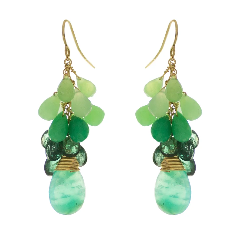 bridal earrings for women -Shamrock Green Drop Earrings