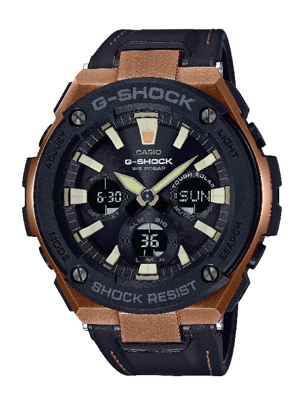 CASIO G SHOCK SOLAR DIG ANA ROSE GOLD AND BLACK STRAP